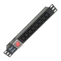 LMS Data 1.8m 8-Way Horizontal Rackmount PDU w/ Surge Protection