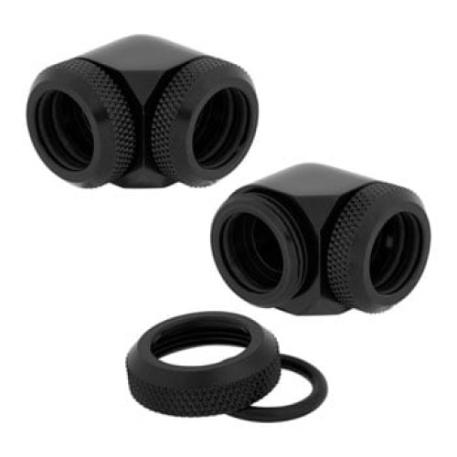 Corsair Hydro X XF Black Brass 14mm Hardline 90Â° Compression Fittings