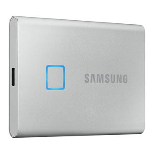 SAMSUNG T7 Touch Silver 500GB Portable SSD with Fingerprint ID