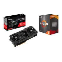 ASUS AMD Radeon RX 6700 XT TUF GAMING OC GPU with AMD Ryzen 5 5600X 6