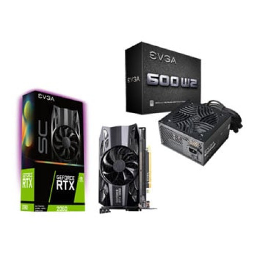 EVGA NVIDIA GeForce RTX 2060 6GB SC GAMING Turing GPU with EVGA 600 W2